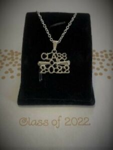 Pretty Antique Silver Class of 2022 Graduation Necklace