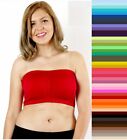 Plus Size Strapless Bra Bandeau Tube Removable Padded Top Stretch STORE CLOSING