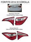 SET OF 4 INNER & OUTER TAIL LAMPS  LIGHTS FOR 2014-2016 TOYOTA COROLLA