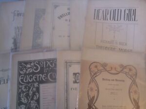 LOT OF 16 ANTIQUE SHEET MUSIC SONGS LARGE FORMAT 1871- 1920