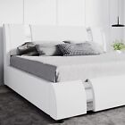 Modern Deluxe Platform Bed Frame with Iron Pieces Decor and Adjustable Headboard