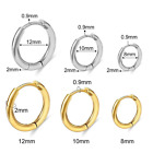 Gold Plated Stainless Steel Hoop Earrings Unisex Fashion Jewelry For Women, Men