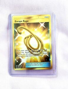 Misprint Escape Rope 163 Secret Rare Burning Shadows Pokémon Trainer Gold Card