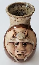 Rare Vintage Pig Face Vase North Carolina Folk Artisan Pottery Catawba Signed