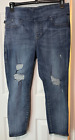 Rock & Republic Jeans Size 16 Fever Crop Pull On Jegging Denim Distressed