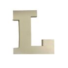 Land of Nod Crate & Barrel wood letter L wall art hanging white 8 inch
