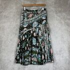 Coldwater Creek Skirt Womens Small Petite Pink Green Floral Rayon NEW- 9806*