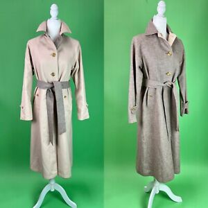 Vintage Burberrys Women's Reversible Herringbone Wool Trench Coat - Size S/M
