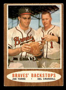 Braves' Backstops Joe Torre Del Crandall 1962 Topps #351 Gd-Vg