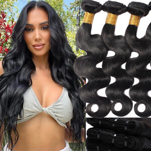 Brazilian Indian Virgin Human Hair Extensions 300G 3Bundles THICK Straight Weave