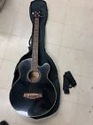 Ibanez AEB5E Acoustic-Electric Bass Guitar Black with Case & Strap