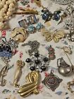 Vintage Jewelry Brooches Necklace Earrings Rhinestone Signed Item Wear Lot