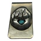 Bear Claw Turquoise Tribal Money Clip Silver Tone