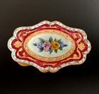 Vintage Compact Italy Floral Enamel Guilloche NEVER USED PRISTINE!