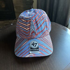Tennessee Titans Legacy Cap NEW Houston Oilers '47 Clean Up Zubaz Strapback Hat