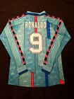 Ronaldo 9 FC Barcelona 1996-97 Long Sleeve Retro Football Soccer Jersey (L)
