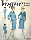 Vintage 1950s VOGUE Pattern Classic SUIT Fitted Boxy Jacket VOGUE 3002 Sz14 B34