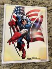 Captain America By Neal Adams Signed Autographed DC 11x14 Print NO COA