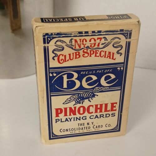 Vintage Pinochle Playing Cards Bee Club Special Back NO 67 Extra Selected 9 Spot
