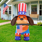 Independence Day July 4Th Inflatable 4FT Dog with American Flag, 4Th of July Blo