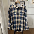 Abercrombie and Fitch Men’s Quilted Plaid Flannel Shacket Button Up Shirt XXL