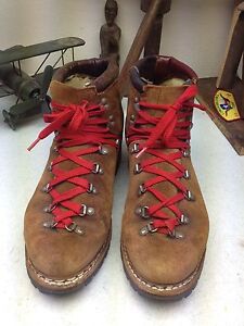 DISTRESSED BROWN MADE IN GERMANY MOUNTAINEER LACE UP ENGINEER BOSS BOOTS 12.5 D