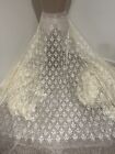 Ivory embroidery Mesh Lace Fabric 50” Width Sold By The Yard