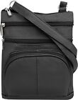 TOVOSO Crossbody Bag for Women, Genuine Leather Multi-Pocket Purse with Adjustab