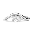 Diamond Womens Ring IGI GIA Lab Created Pear Cut 1 Carat Designer 14K White Gold