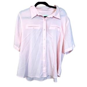 CJ Banks by Christopher & Banks Short Sleeved button shirt pink