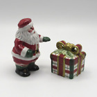 FITZ AND FLOYD ESSENTIALS PLAID CHRISTMAS SALT AND PEPPER SHAKERS NEW