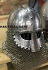 Medieval Steel Viking Vendel Helmet With Chainmail, SCA LARP Helmet Best Gift