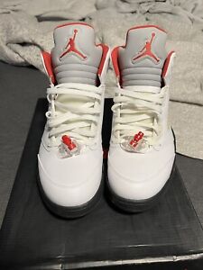 Nike Air Jordan 5 Retro Mid Fire Red size 13 DA1911-102 OG V Clean White