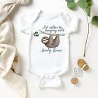 I'd Rather Be Hanging With Aunty Personalised Sloth Baby Bodysuit, New Baby
