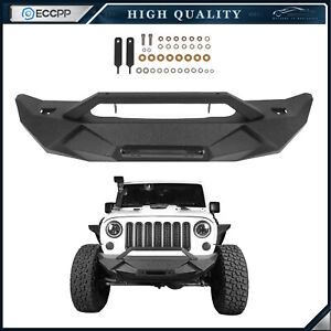 Textured Heavy Steel Front Bumper w/ Winch Plate for 2007-2018 Jeep Wrangler JK (For: Jeep)