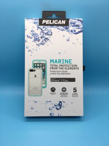 10 X Pelican Marine Total Protection Case iPhone 7 Plus / 8 Plus Teal / Clear