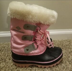 Kids Boys Girls Winter Snow Boots Faux Fur Lined Ankle Zip Warm Ski Boots Skiing