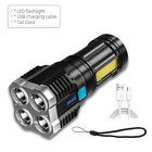High Power LED Flashlights Camping Torch With 4 Lamp Beads And COB Side Light