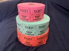 Double Stub Raffle Tickets 3 rolls, some tickets missing Indiana Ticket Co AS Is