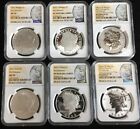 2023 NGC MS70 PF70 REVERSE MORGAN PEACE 6 COIN DOLLAR SET FIRST RELEASE #Su067