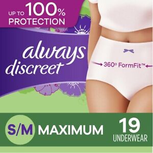 CLOSE-OUT SALE-ALWAYS Discreet Women's Underwear 19ct Small/Medium FREE DELIVERY