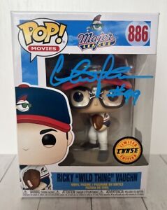 CHARLIE SHEEN signed MAJOR LEAGUE RICKY WILD THING VAUGHN CHASE FUNKO POP - BAS