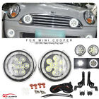 For MINI Cooper R50 R52 R53 LED Halo Ring DRL Rally Driving Fog Lights W/Bracket (For: Mini)