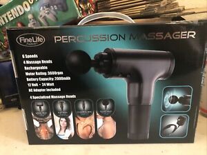 6 Speed Rechargeable Percussion Massager with 4 Attachments-Brand New Pro
