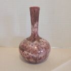New ListingVintage Pottery Mauve Drip Glaze Bud Vase Hand Painted Signed