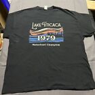 Lake Titicaca 1979 Motorboat Champion Humor Black Graphic Crew Neck Men's XXL