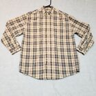 Carhartt Button Up Shirt Mens Size Medium Long Sleeve Brown Plaid