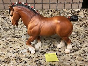 Breyer Vintage Bay CHALKY Clydesdale Stallion Red & White Bobs/Red Tail Ribbon 6
