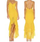 Revolve NBD Sz M Rosaleen Gown High Low Sleeveless Evening Gown Yellow Lace NEW