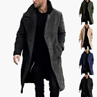 Mens Woolen Trench Coat Business Winter Thick Warm Long Jacket Top Coat Overcoat
